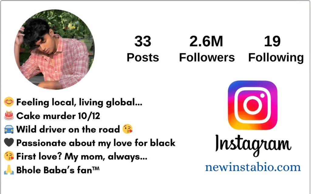 instagram bio for boys stylish font