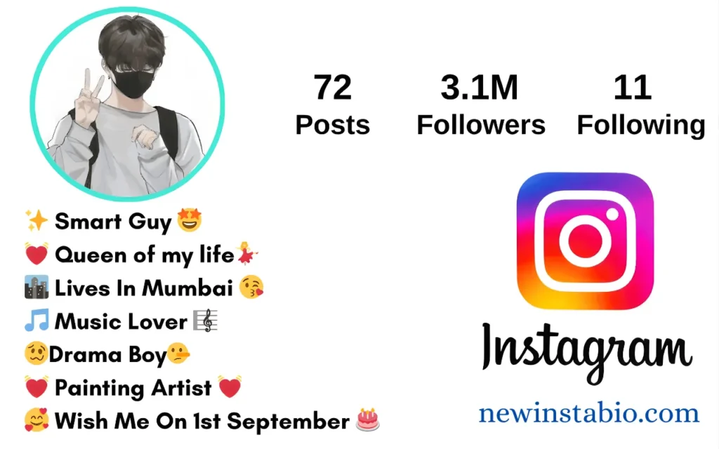 instagram bio for boys stylish font